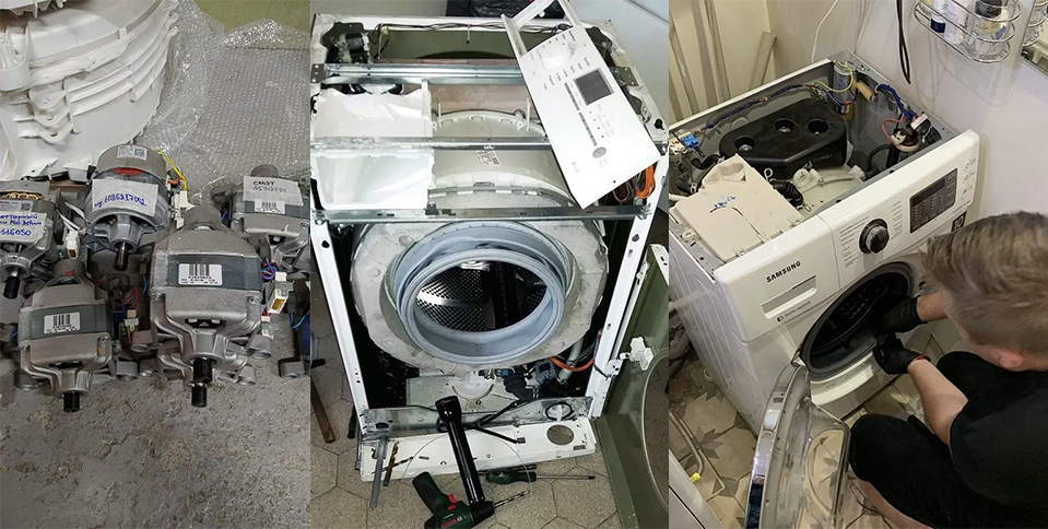 Процесс ремонта стиральной машины на дому